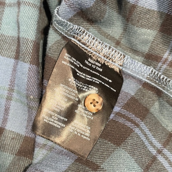 Volcom Green and Blue Plaid Button-Down Shirt - Picture 6 of 7